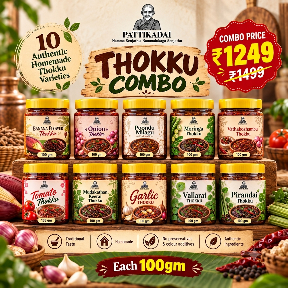 Pattikadai Thokku Combo – 10 Authentic Homemade Varieties