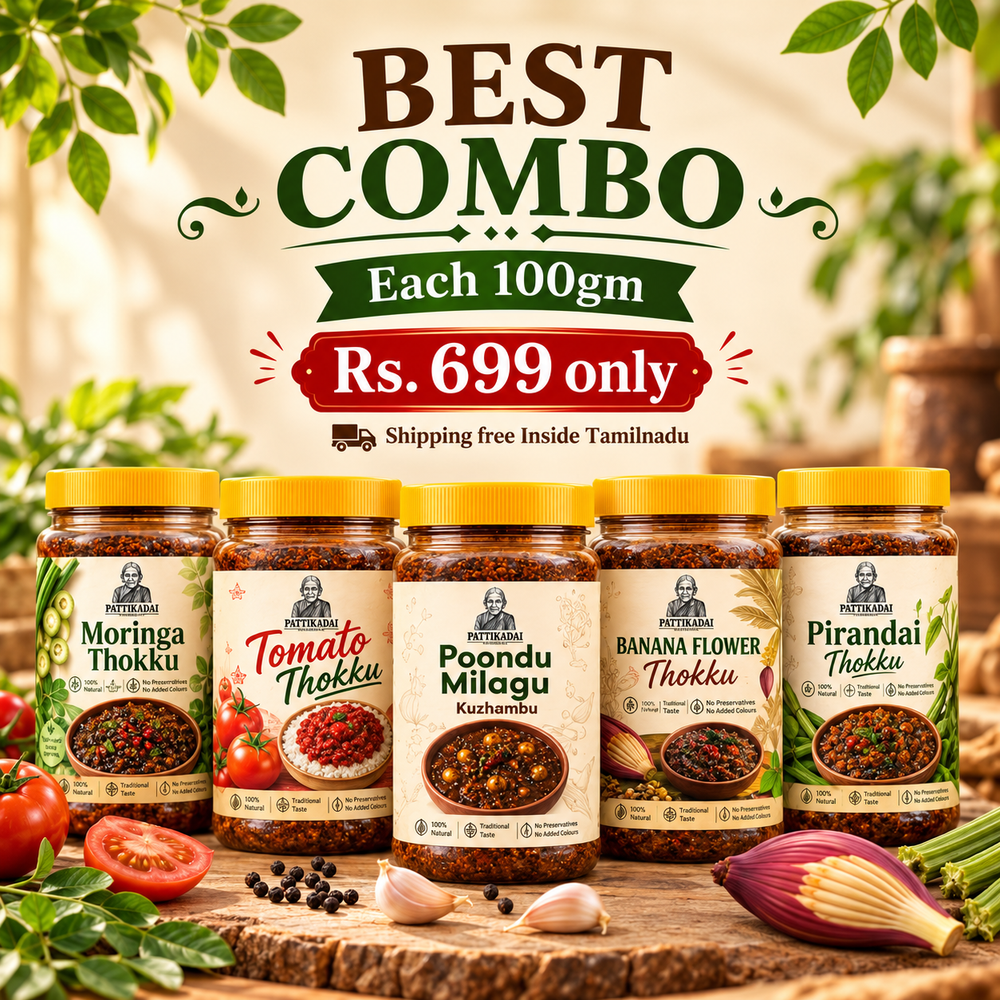 Pattikadai Best Thokku Combo – 5 Varieties | 100g Each |