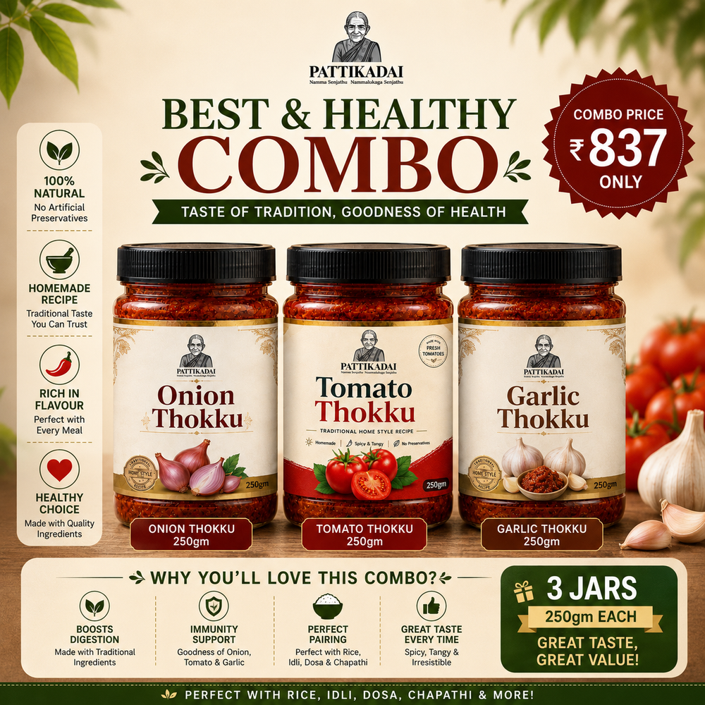Healthy Combo | Onion Thokku,Tomato ,Garlic Thokku
